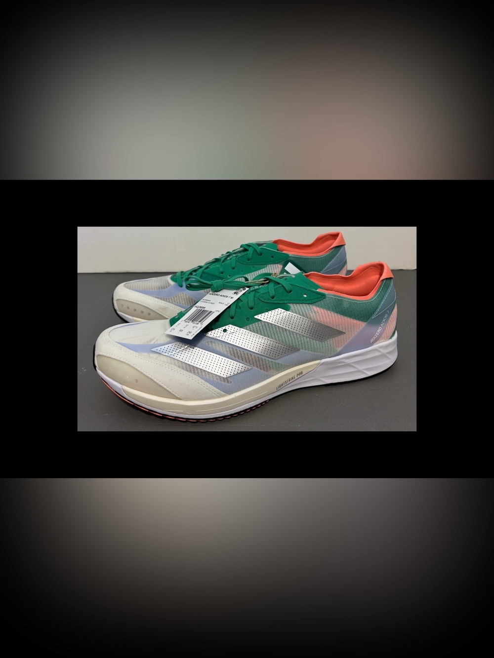 Adidas Adizero Adios 7 Color: White Tint/Silver Men’s Size 12.5 New No Box!